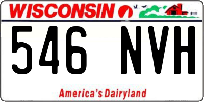 WI license plate 546NVH