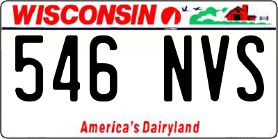 WI license plate 546NVS
