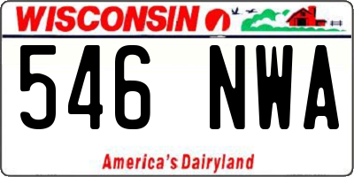 WI license plate 546NWA