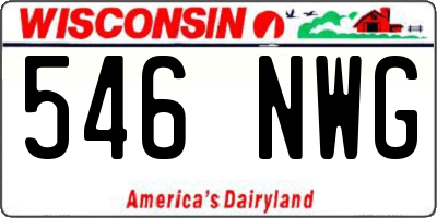 WI license plate 546NWG