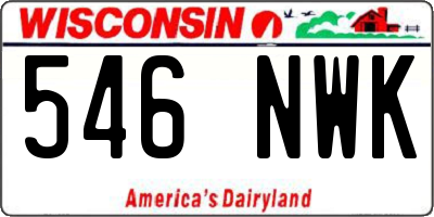 WI license plate 546NWK