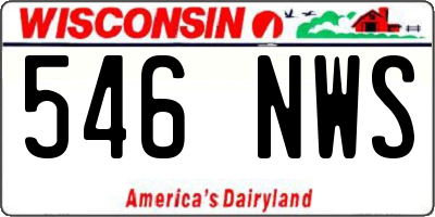 WI license plate 546NWS