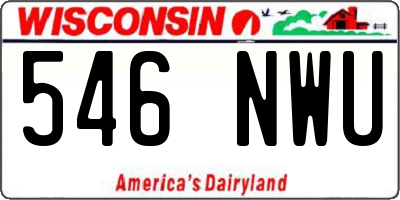 WI license plate 546NWU