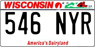 WI license plate 546NYR