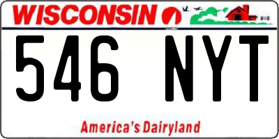 WI license plate 546NYT