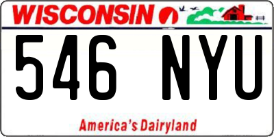 WI license plate 546NYU