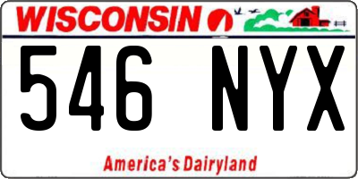 WI license plate 546NYX