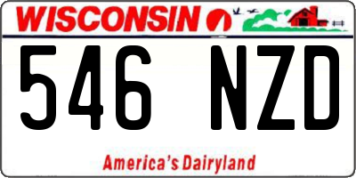 WI license plate 546NZD