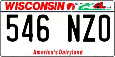 WI license plate 546NZO