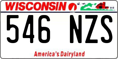 WI license plate 546NZS