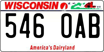 WI license plate 546OAB