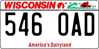 WI license plate 546OAD
