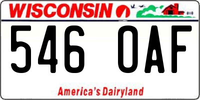 WI license plate 546OAF