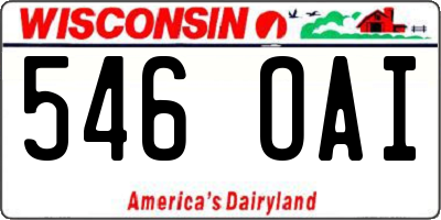 WI license plate 546OAI