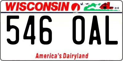 WI license plate 546OAL
