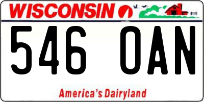WI license plate 546OAN