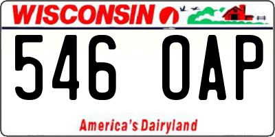 WI license plate 546OAP