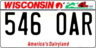WI license plate 546OAR