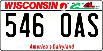 WI license plate 546OAS