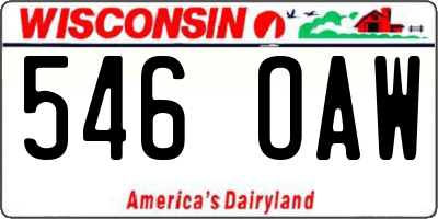 WI license plate 546OAW