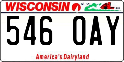 WI license plate 546OAY