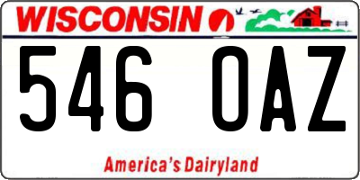 WI license plate 546OAZ
