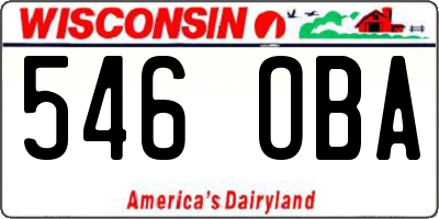 WI license plate 546OBA