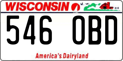 WI license plate 546OBD
