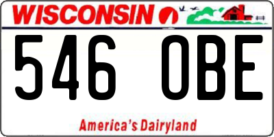 WI license plate 546OBE