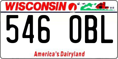 WI license plate 546OBL