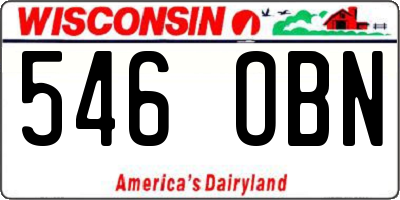 WI license plate 546OBN