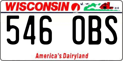 WI license plate 546OBS