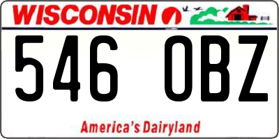 WI license plate 546OBZ