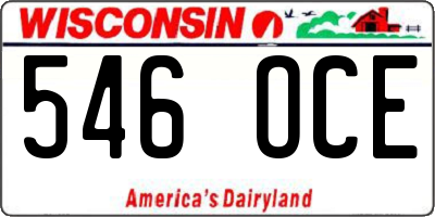 WI license plate 546OCE