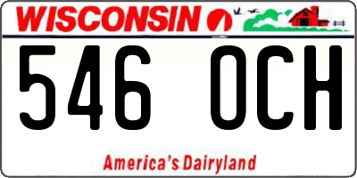 WI license plate 546OCH