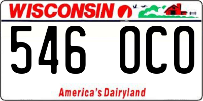 WI license plate 546OCO