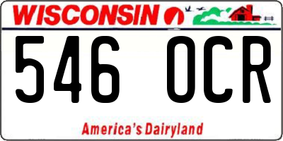 WI license plate 546OCR