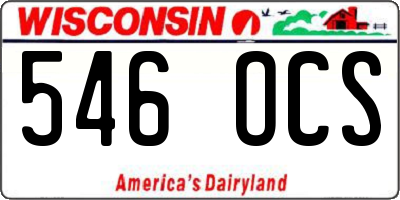 WI license plate 546OCS