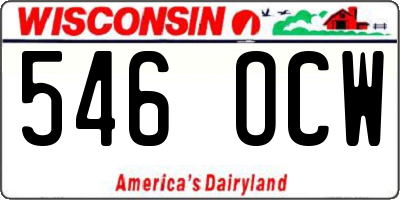 WI license plate 546OCW