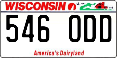 WI license plate 546ODD