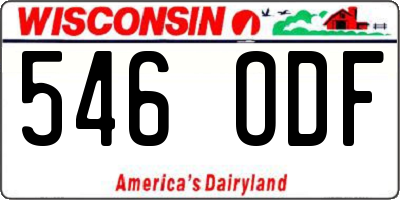 WI license plate 546ODF