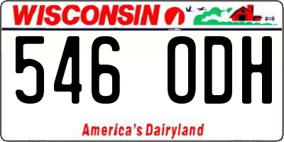 WI license plate 546ODH