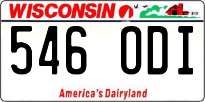 WI license plate 546ODI