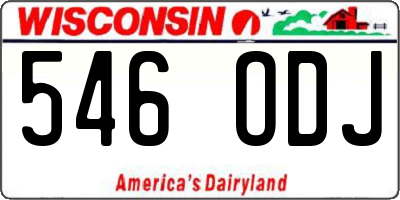 WI license plate 546ODJ