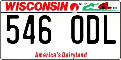 WI license plate 546ODL
