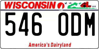 WI license plate 546ODM