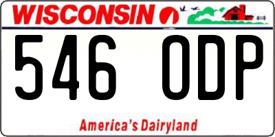 WI license plate 546ODP