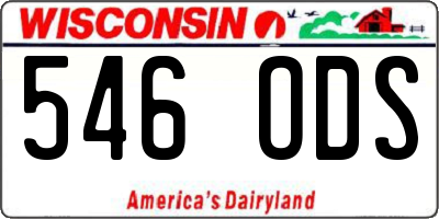 WI license plate 546ODS
