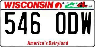 WI license plate 546ODW