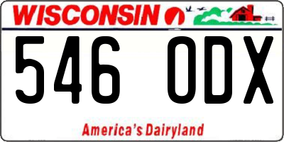 WI license plate 546ODX